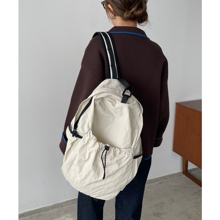 アイボリー | 【210NOUVE】ドローストリングナイロンバックパック | 210nouve