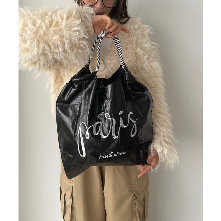 ブラック | デザイン刺繍マーケットバッグ | 210nouve