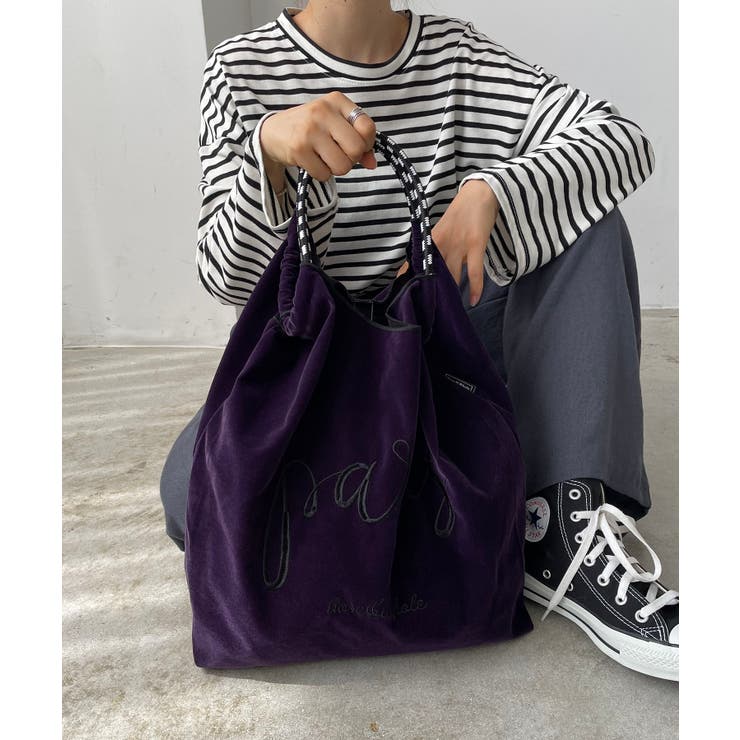 パープルその他 | デザイン刺繍マーケットバッグ | 210nouve