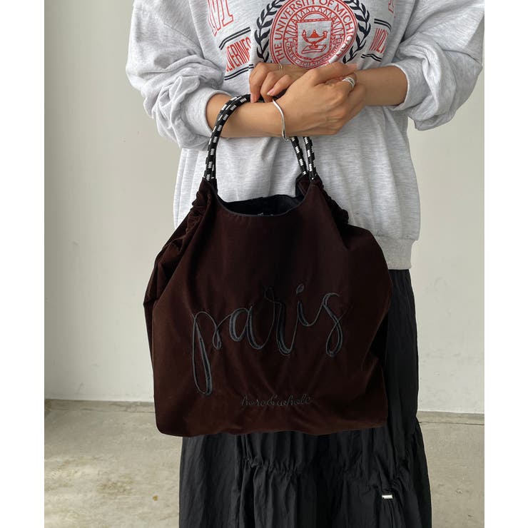 ブラウンその他 | デザイン刺繍マーケットバッグ | 210nouve