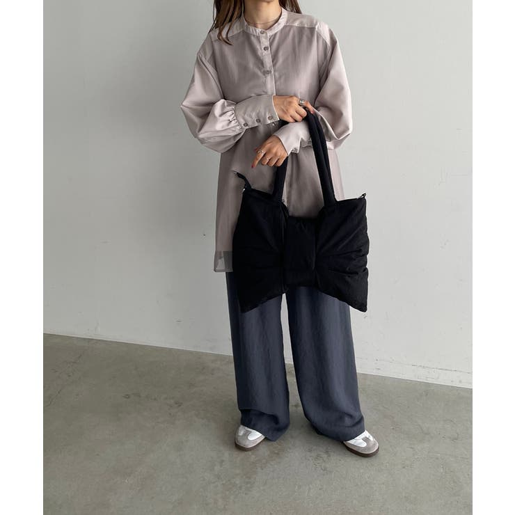 ブラック | 2WAYナイロンリボントートバッグ | 210nouve