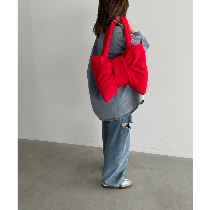 レッド | 2WAYナイロンリボントートバッグ | 210nouve