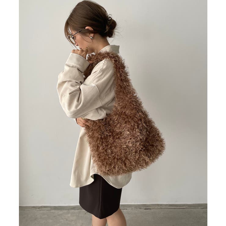 shaggie バッグ with fur SKIN スキン Shaggy print Bag トートバッグ