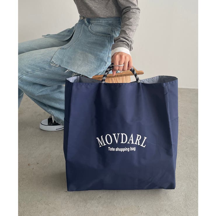 ネイビー | 【リバーシブル】ビッグロゴトートバッグ | 210nouve