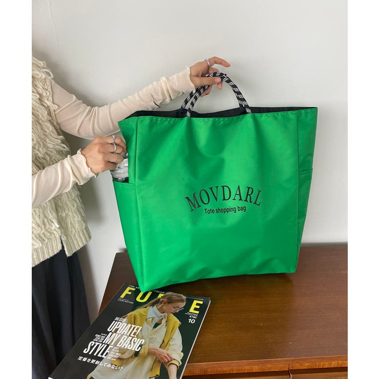 グリーン | 【リバーシブル】ビッグロゴトートバッグ | 210nouve