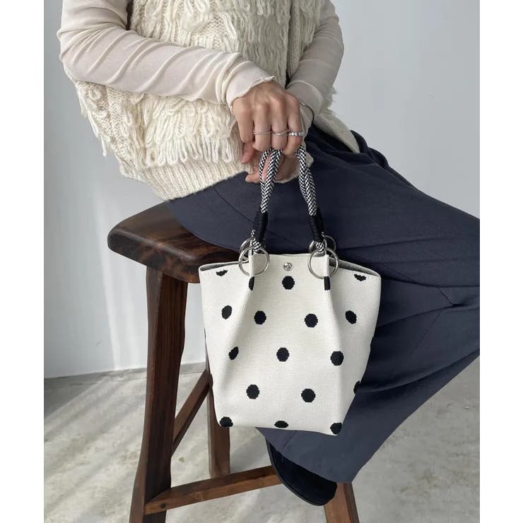 【新色レオパードシリーズを追加！】コードストラップ 柄 ニット ハンドバッグ | 210nouve | 詳細画像15 