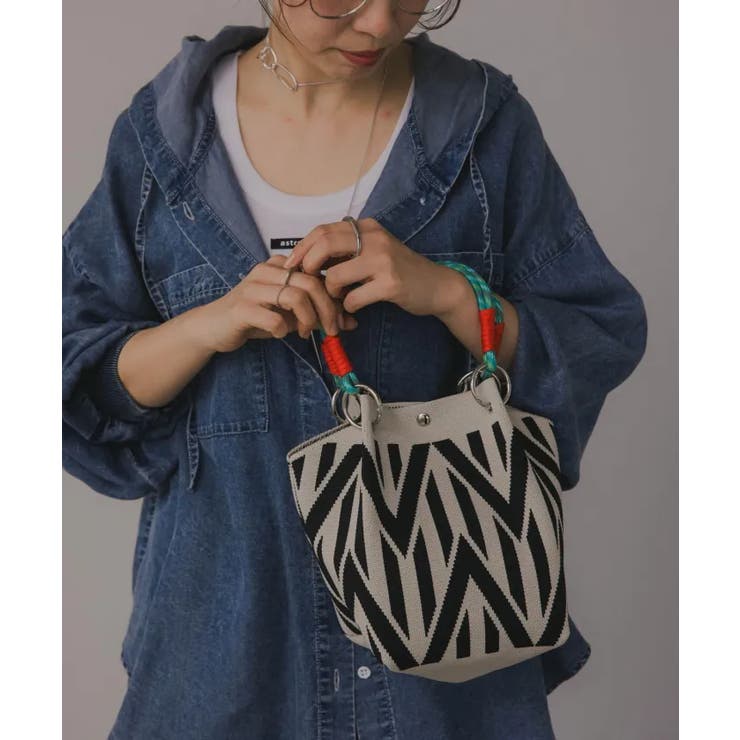 【新色レオパードシリーズを追加！】コードストラップ 柄 ニット ハンドバッグ | 210nouve | 詳細画像28 