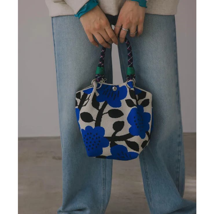 【新色レオパードシリーズを追加！】コードストラップ 柄 ニット ハンドバッグ | 210nouve | 詳細画像3 