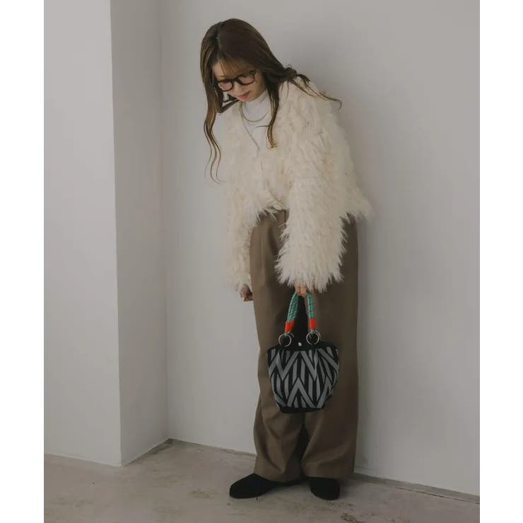 【新色レオパードシリーズを追加！】コードストラップ 柄 ニット ハンドバッグ | 210nouve | 詳細画像33 