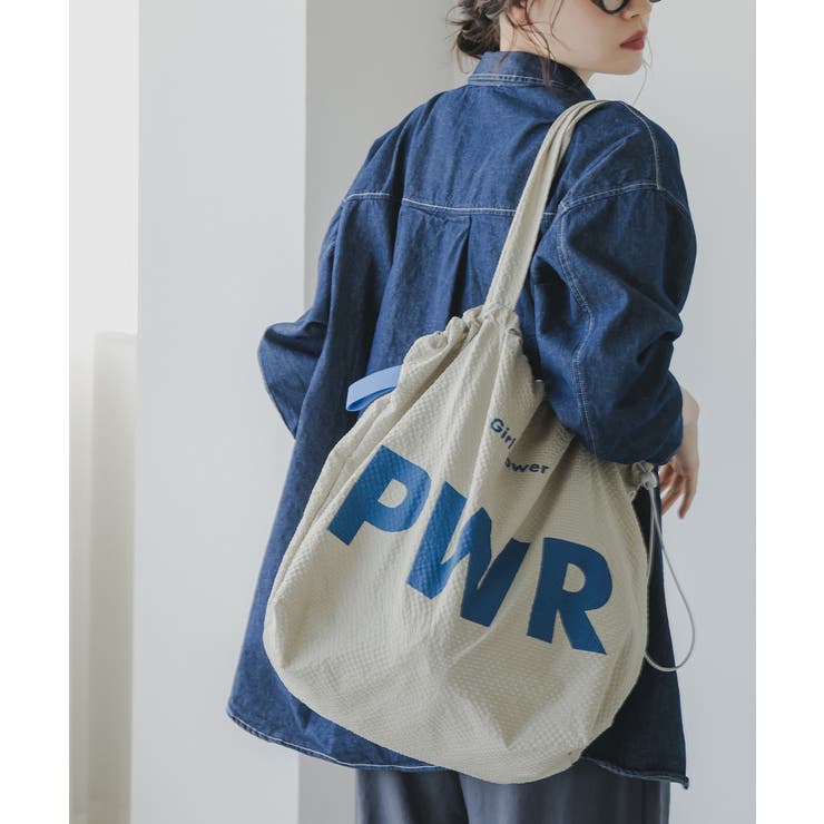 ベージュ | 【PWR】ビッグロゴナイロントートバッグ | 210nouve