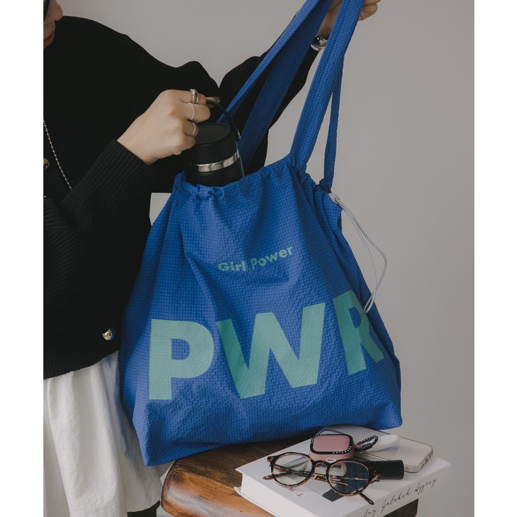 ブルー | 【PWR】ビッグロゴナイロントートバッグ | 210nouve