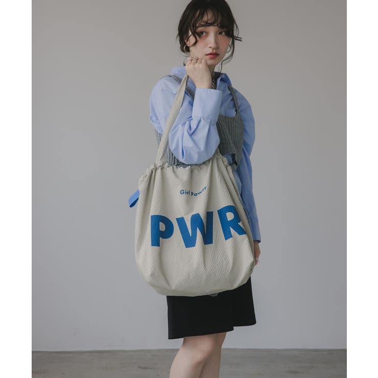 ベージュ | 【PWR】ビッグロゴナイロントートバッグ | 210nouve