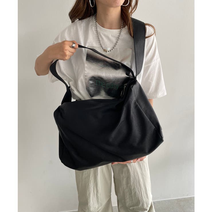 ブラック | ソフトフェイクレザー2WAYビッグショルダーバッグ | 210nouve