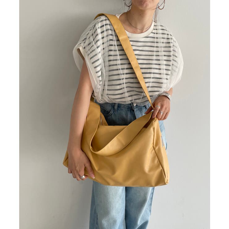 イエロー | ソフトフェイクレザー2WAYビッグショルダーバッグ | 210nouve