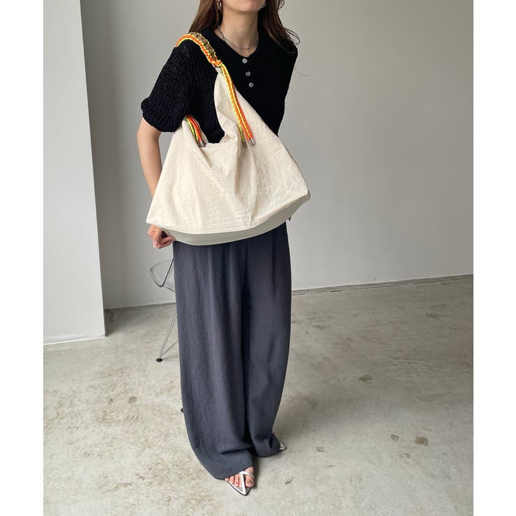 配色ドローコードナイロンショルダーバッグ | 210nouve | 詳細画像7 