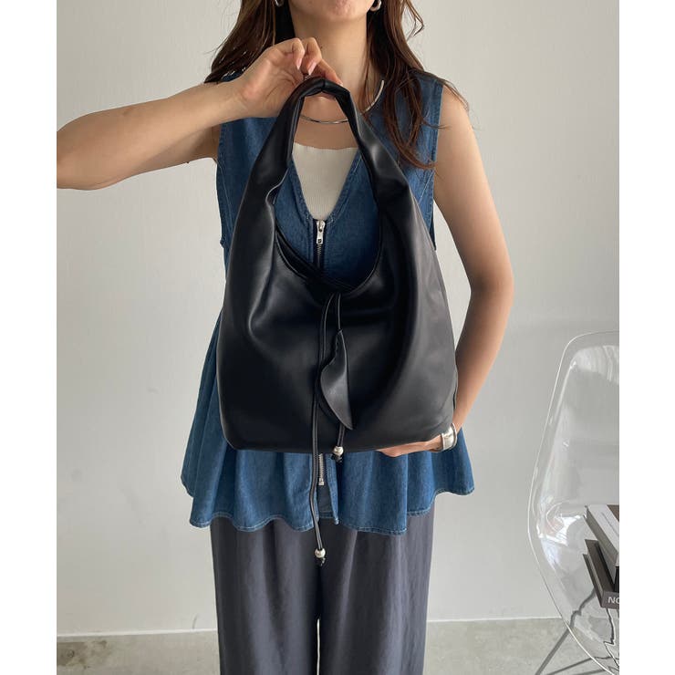 ブラック | ソフトフェイクレザーワンハンドルショルダーバッグ | 210nouve