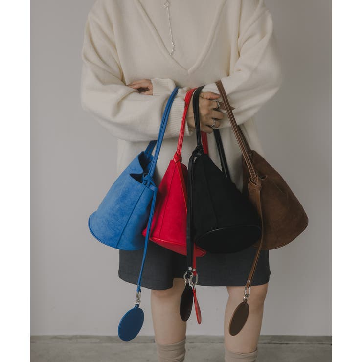 【チャーム付】フェイク スエード バケツ ショルダーバッグ | 210nouve | 詳細画像1 