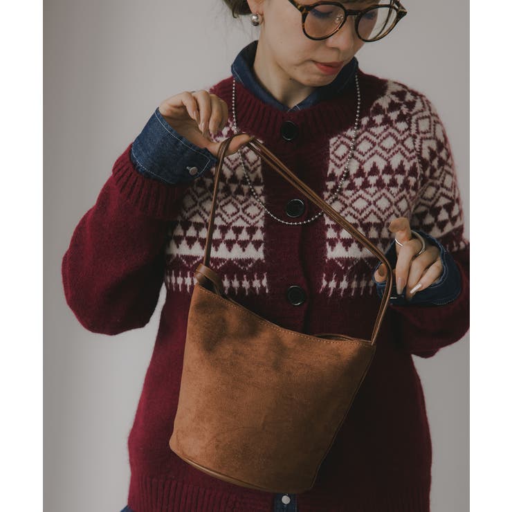 【チャーム付】フェイク スエード バケツ ショルダーバッグ | 210nouve | 詳細画像7 