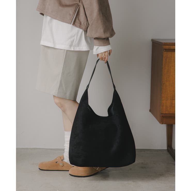 ブラック | 【ポーチ付】フェイクスエード ワンショルダーバッグ | 210nouve