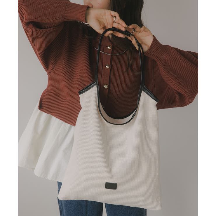 アイボリー | コーデュロイ パイピング ショルダーバッグ | 210nouve