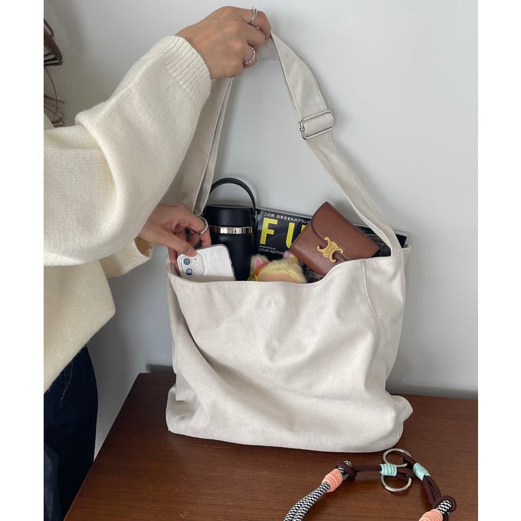 アイボリー | フェイクスエードビッグショルダーバッグ | 210nouve