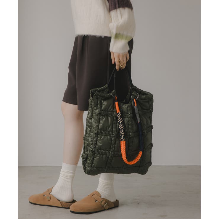 ナイロン チェック柄 コードストラップ バッグ | 210nouve | 詳細画像10 