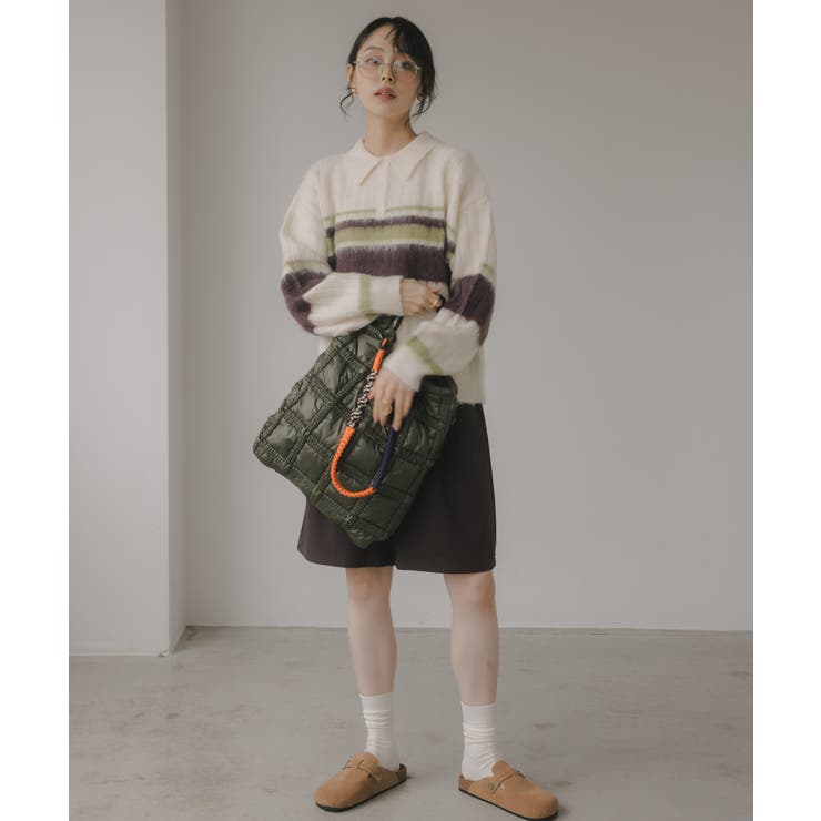 ナイロン チェック柄 コードストラップ バッグ | 210nouve | 詳細画像11 