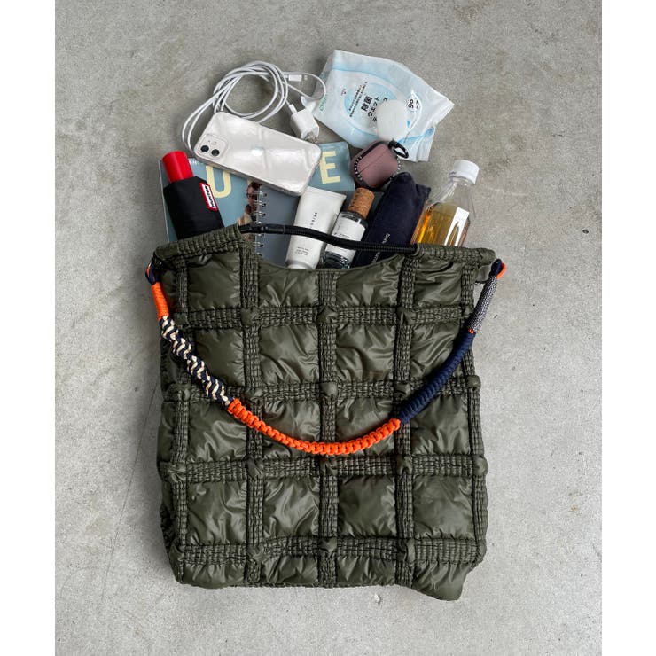 ナイロン チェック柄 コードストラップ バッグ | 210nouve | 詳細画像16 