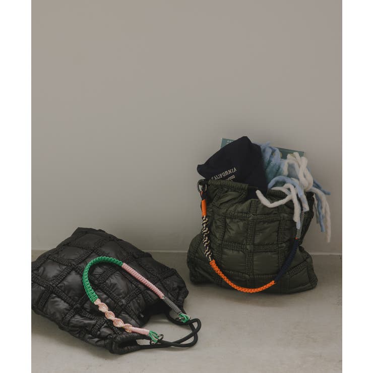 ナイロン チェック柄 コードストラップ バッグ | 210nouve | 詳細画像24 