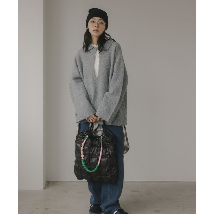 ナイロン チェック柄 コードストラップ バッグ | 210nouve | 詳細画像5 