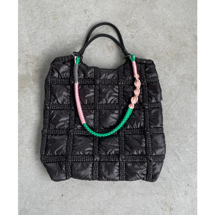 ナイロン チェック柄 コードストラップ バッグ | 210nouve | 詳細画像6 