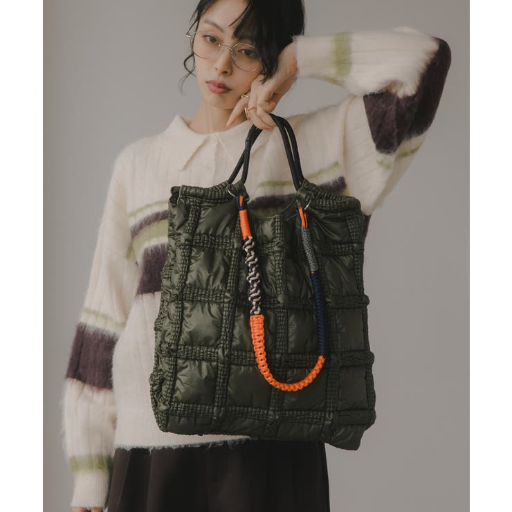 ナイロン チェック柄 コードストラップ バッグ | 210nouve | 詳細画像8 