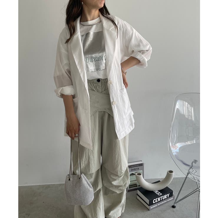 ホワイト | シアーテーラードジャケット | 210nouve