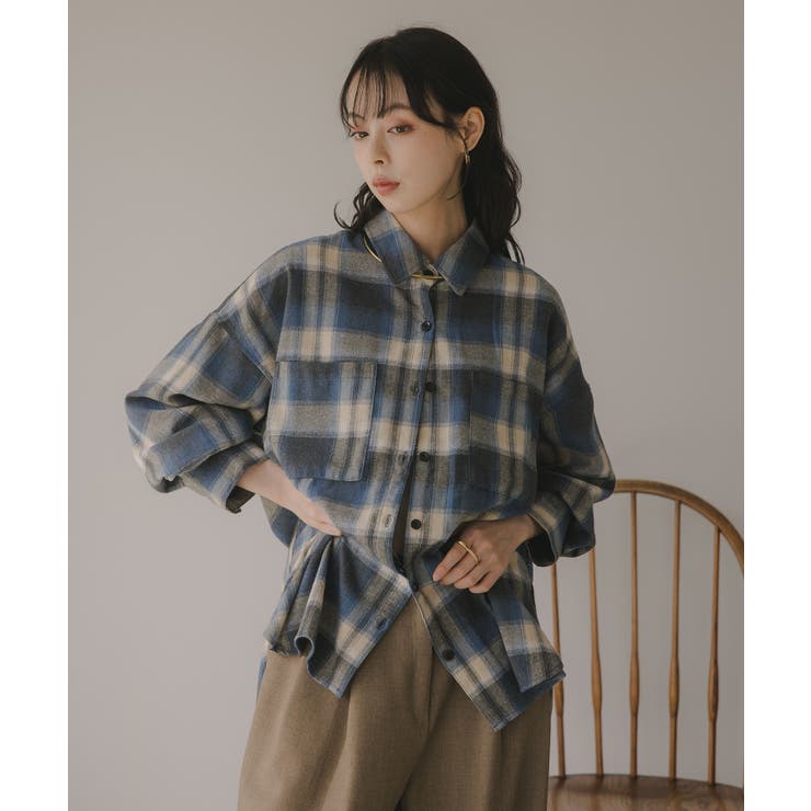 オンブレチェック オーバーサイズ シャツ ジャケット | 210nouve | 詳細画像1