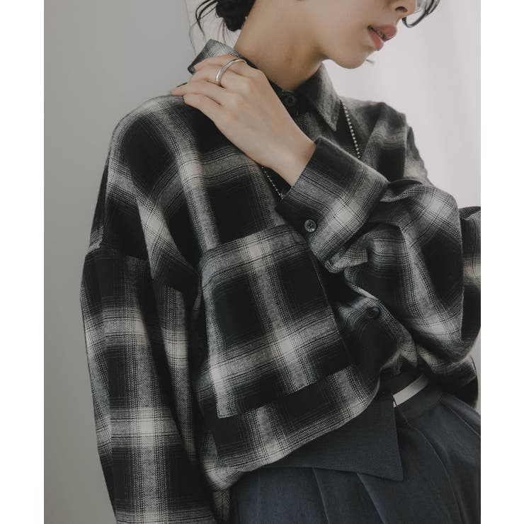 オンブレチェック オーバーサイズ シャツ ジャケット | 210nouve | 詳細画像11
