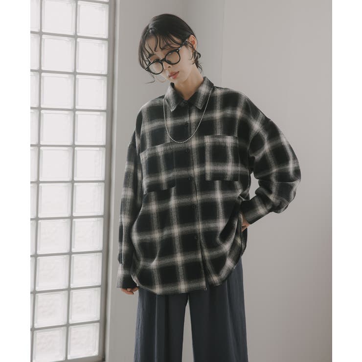 オンブレチェック オーバーサイズ シャツ ジャケット | 210nouve | 詳細画像12