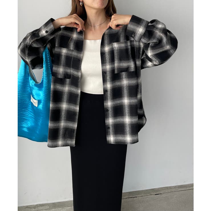 オンブレチェック オーバーサイズ シャツ ジャケット | 210nouve | 詳細画像14