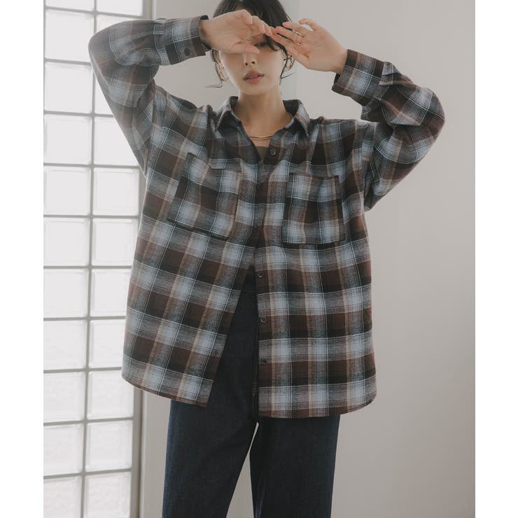 オンブレチェック オーバーサイズ シャツ ジャケット | 210nouve | 詳細画像17