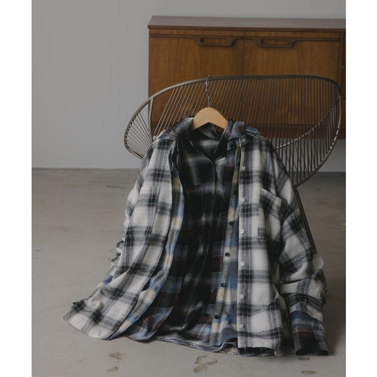 オンブレチェック オーバーサイズ シャツ ジャケット | 210nouve | 詳細画像30