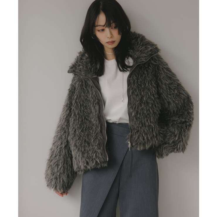 シープファー スタンドカラー ブルゾン[品番：KTKW0010567]｜210nouve