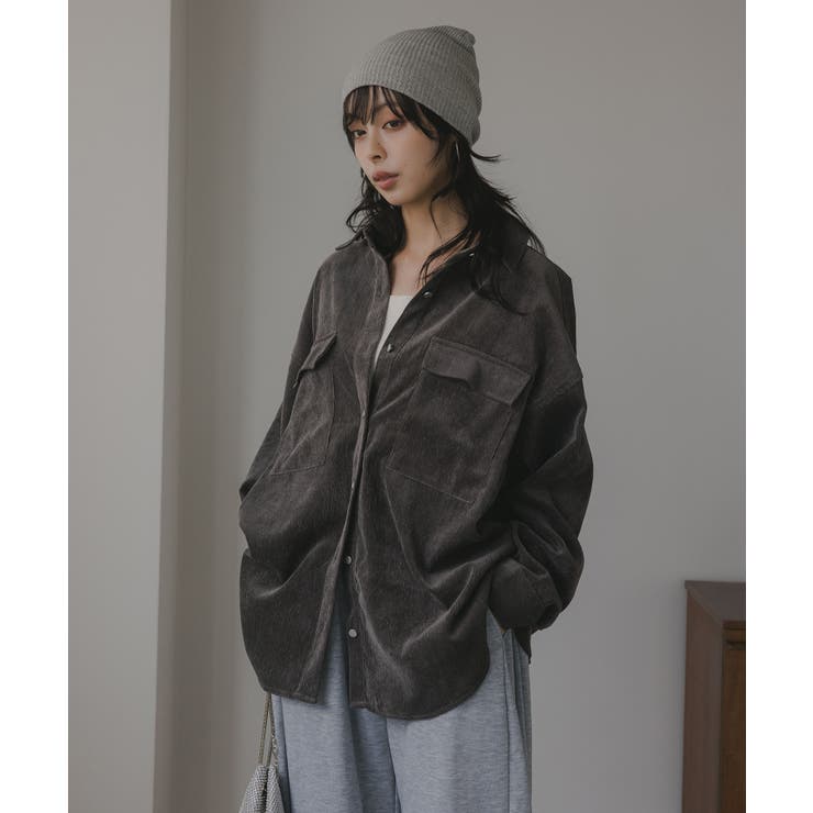 コーデュロイ オーバーサイズ シャツ ジャケット | 210nouve | 詳細画像3
