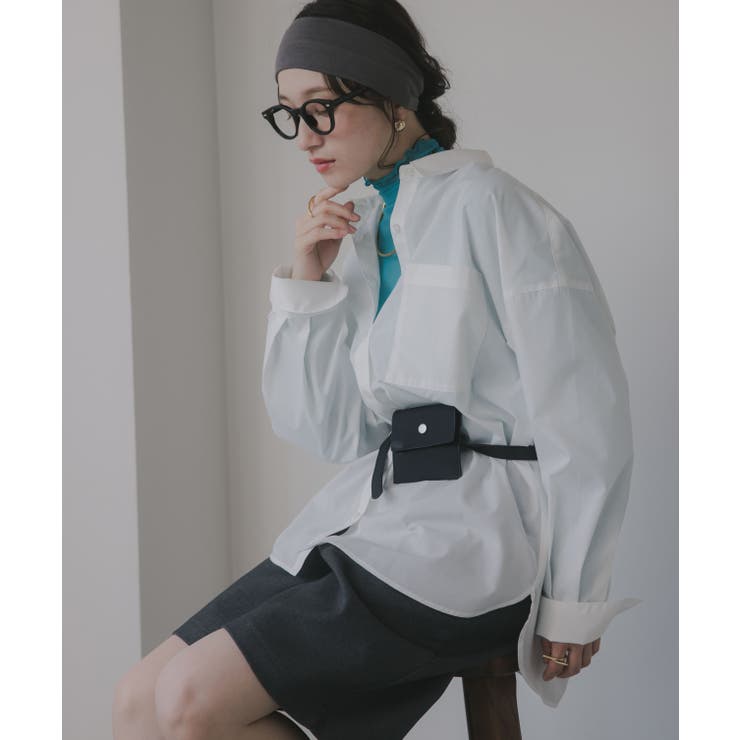 ホワイト | ボリュームビッグシャツ | 210nouve