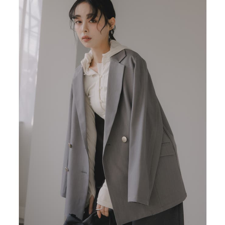 グレー | ダブルテーラードジャケット | 210nouve