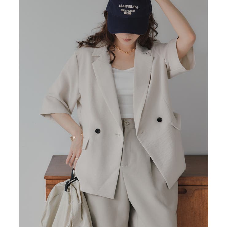 リネンライク半袖ジャケット | 210nouve | 詳細画像1 