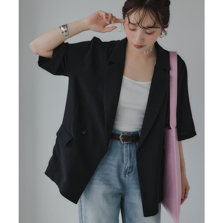 リネンライク半袖ジャケット | 210nouve | 詳細画像14 