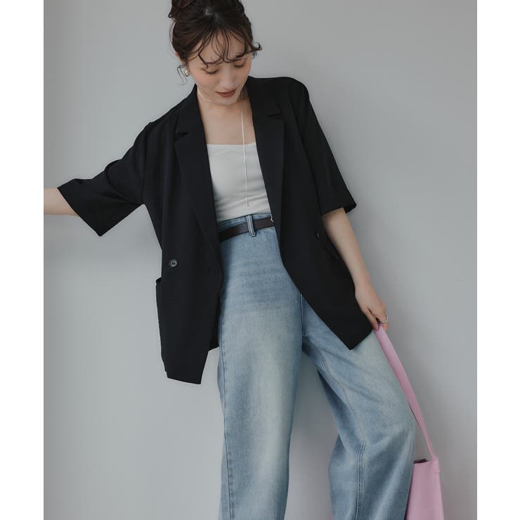 リネンライク半袖ジャケット | 210nouve | 詳細画像15 