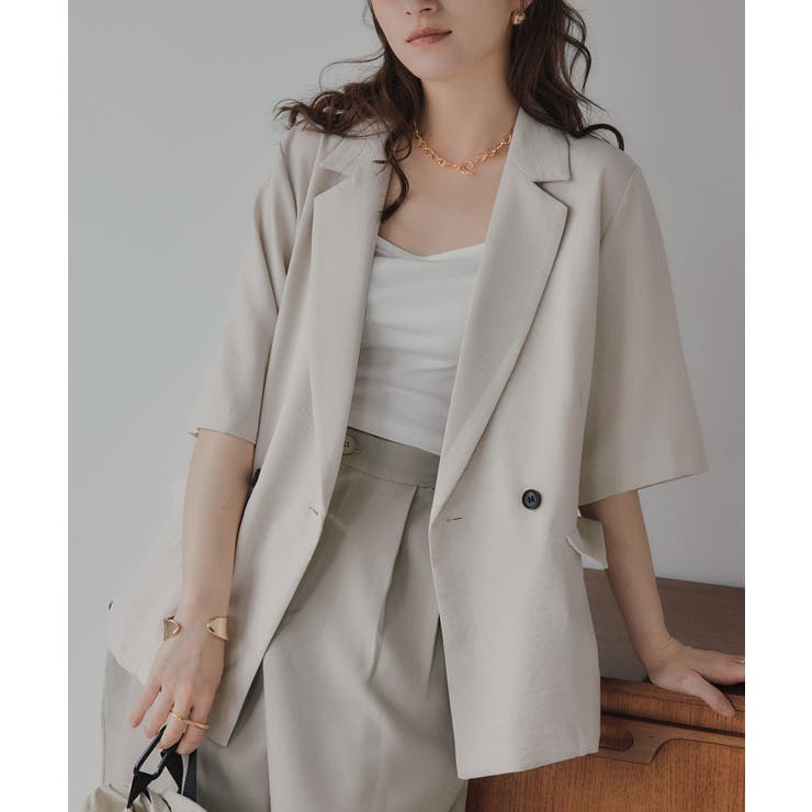 リネンライク半袖ジャケット | 210nouve | 詳細画像2 