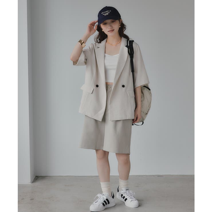 リネンライク半袖ジャケット | 210nouve | 詳細画像4 