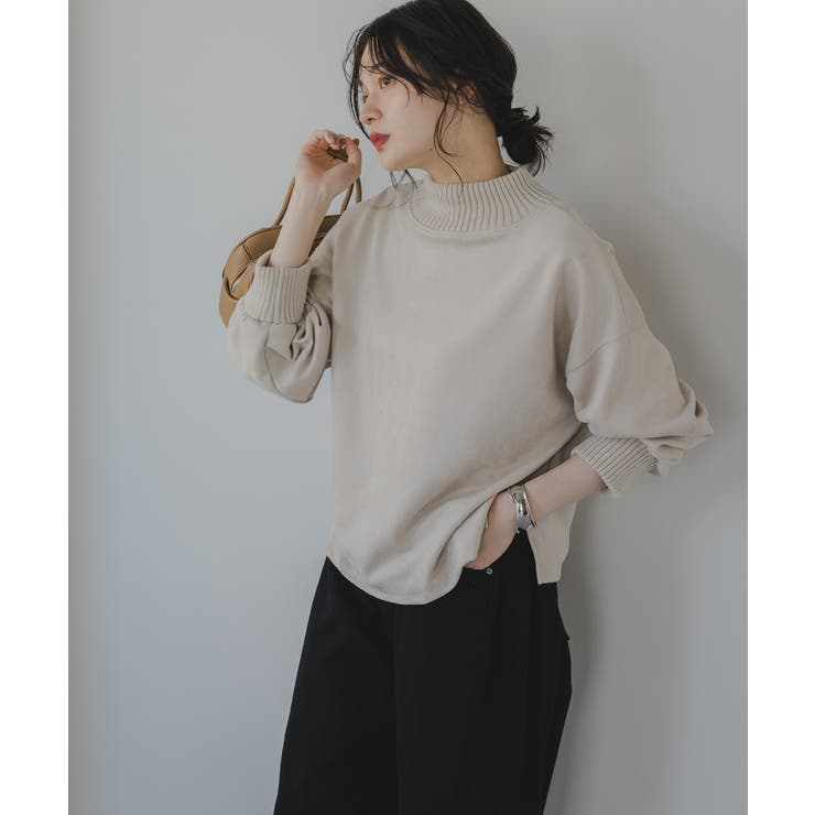 アイボリー | スエードハイネックプルオーバー | 210nouve