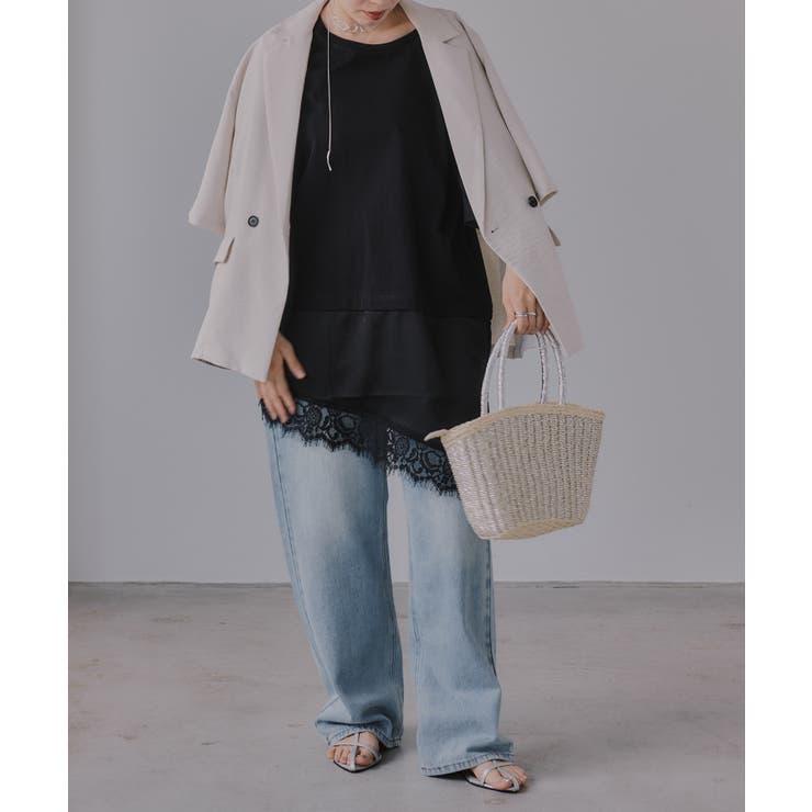 レース ドッキング  Tシャツ | 210nouve | 詳細画像4 